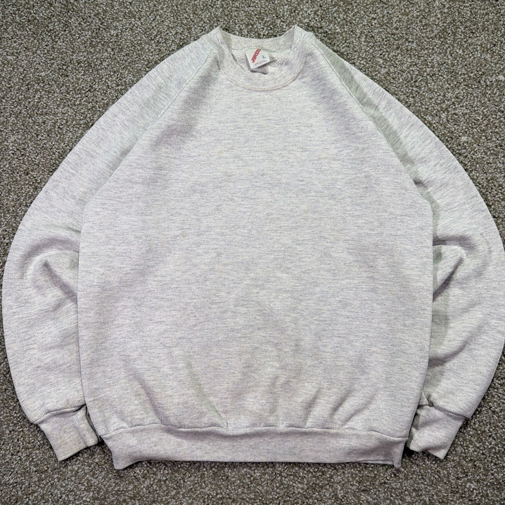 Vintage Heather Gray Sweatshirt Jerzees Size Large 80s Essentials